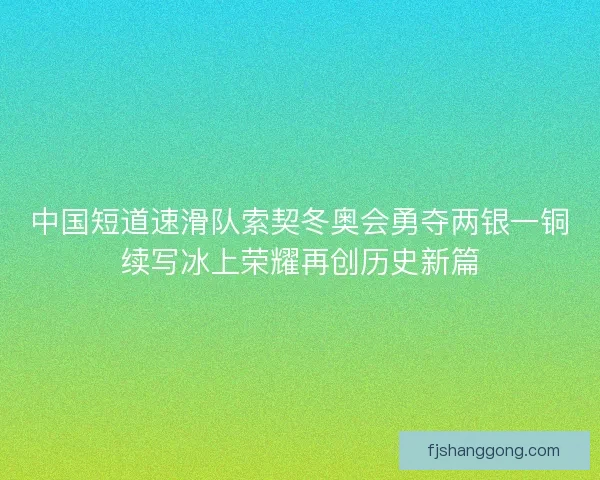 中国短道速滑队索契冬奥会勇夺两银一铜续写冰上荣耀再创历史新篇